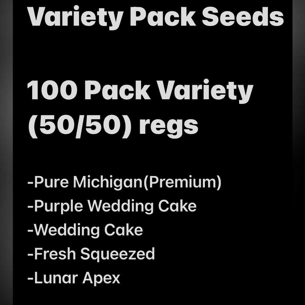 Variety Pack Seeds

100 Pack Variety (50/50) regs